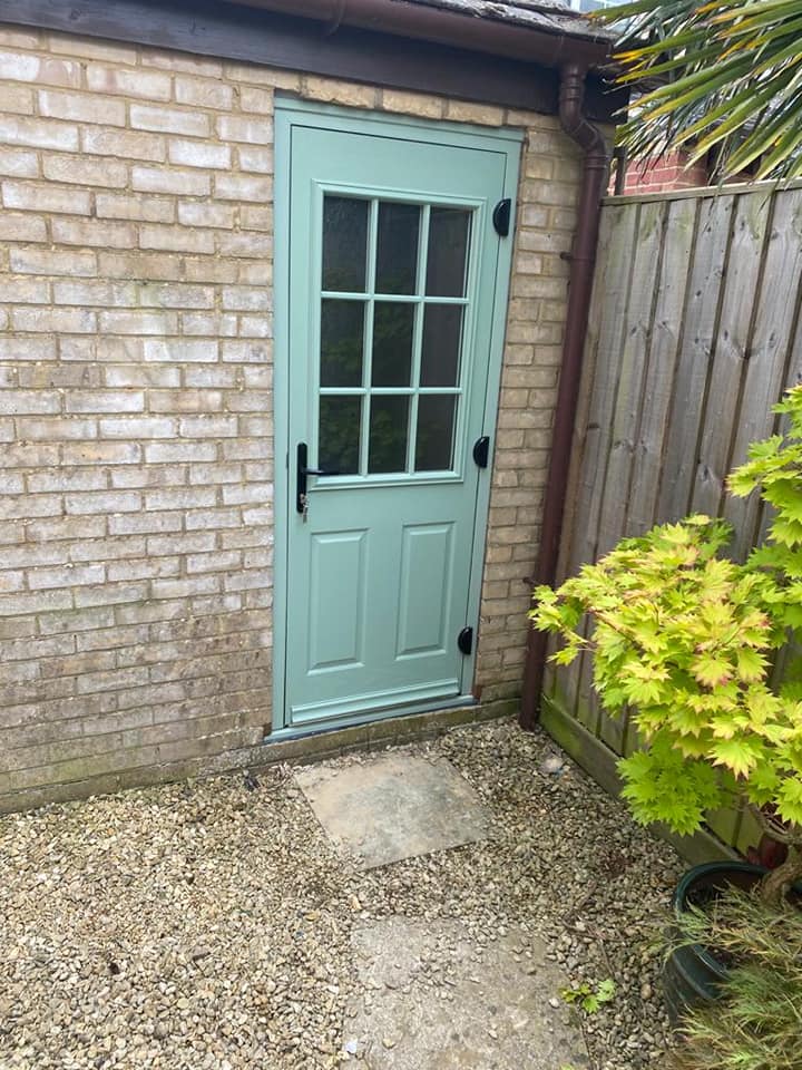 A lovely green side door replacement on a customers home.